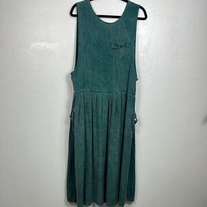 Limited Express Vintage Sleeveless Rayon Green Midi Sun Dress Size L